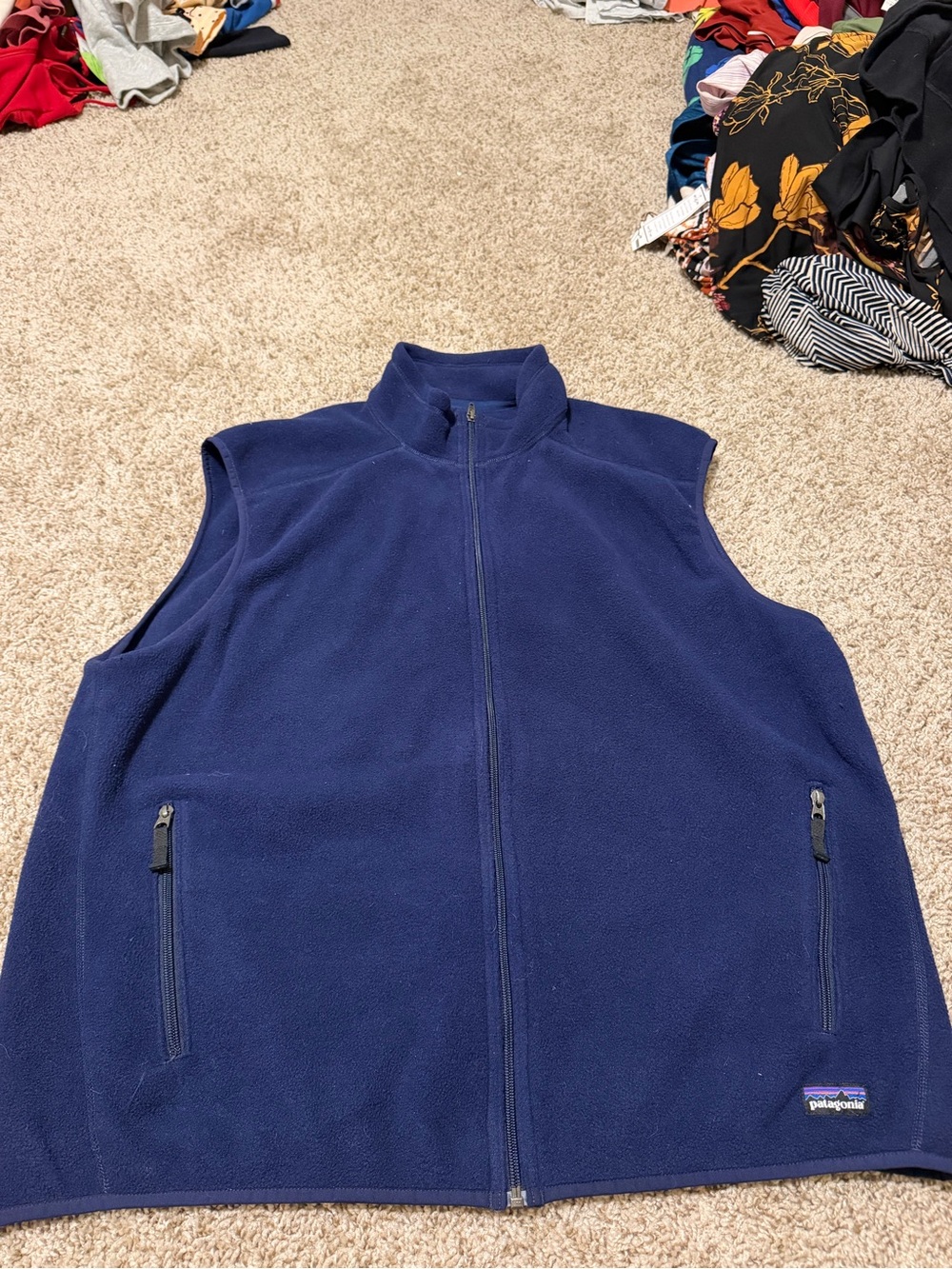 Patagonia Navy Full-Zip Fleece Vest